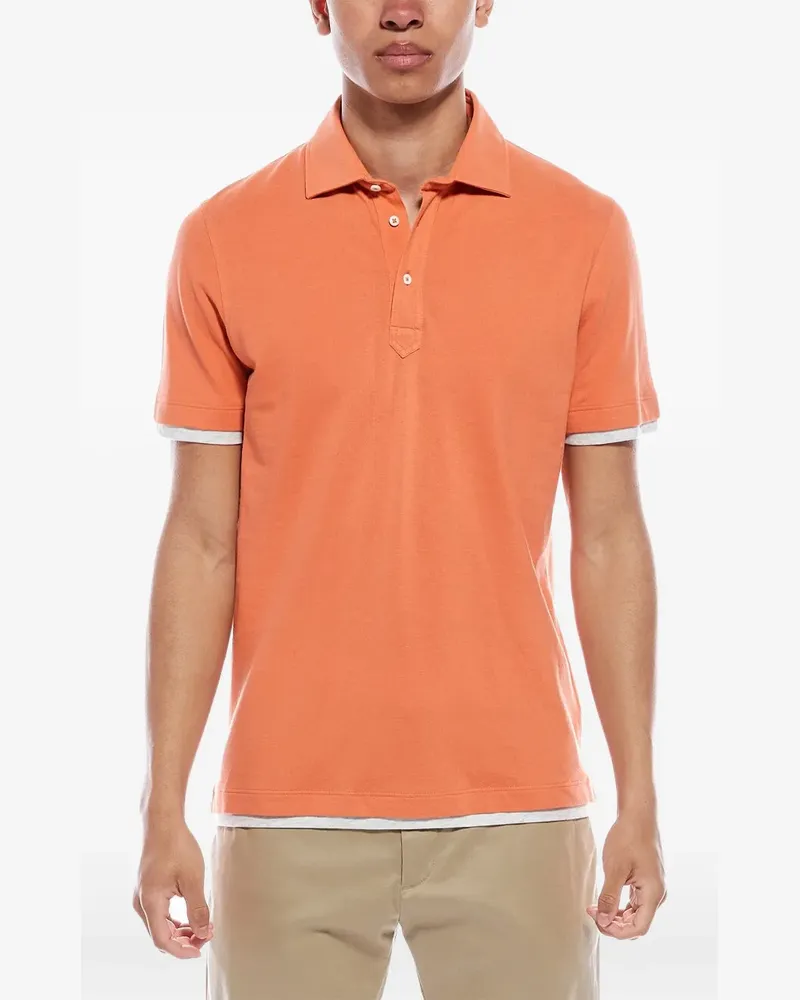 Brunello Cucinelli piqué-weave cotton polo shirt - Orange Orange