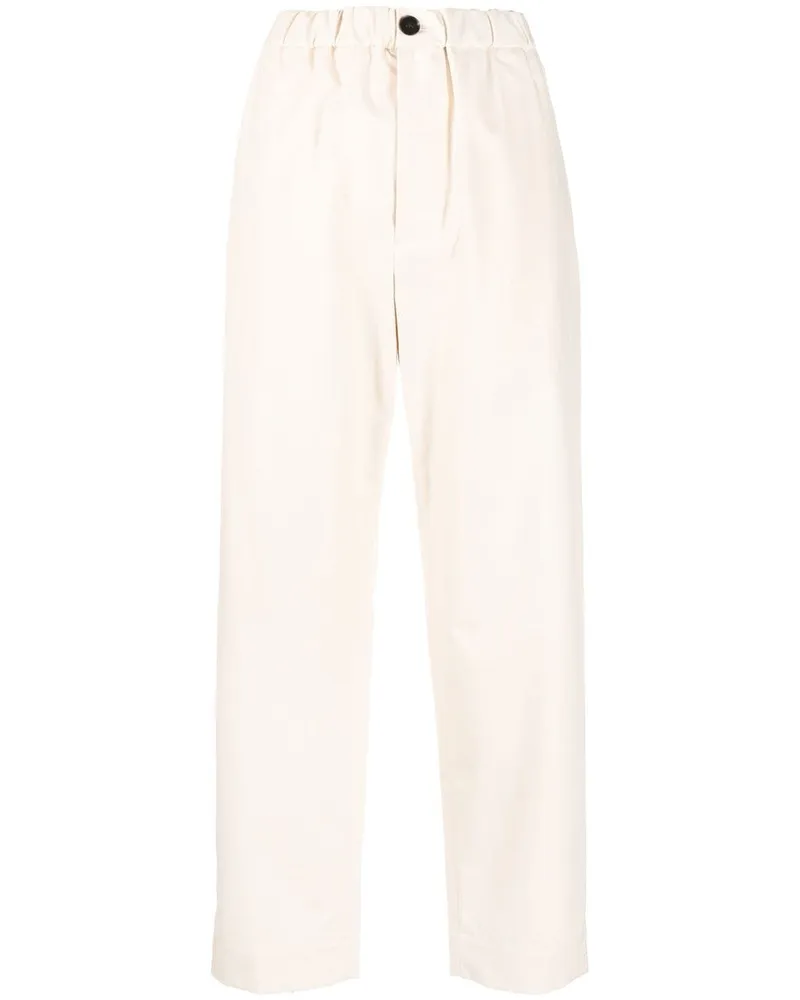 Jil Sander Gerade Cropped-Hose - Nude Nude