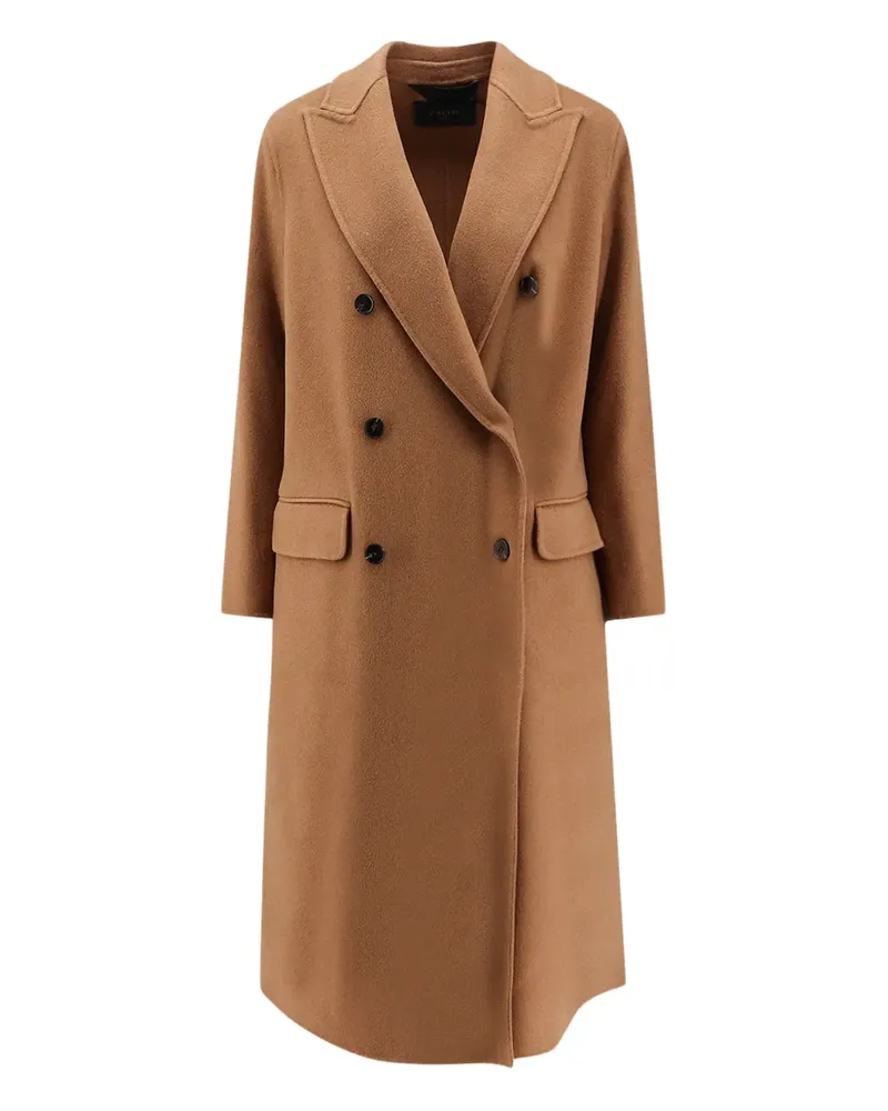 Paltò double-breasted peak-lapel coat - Braun Braun