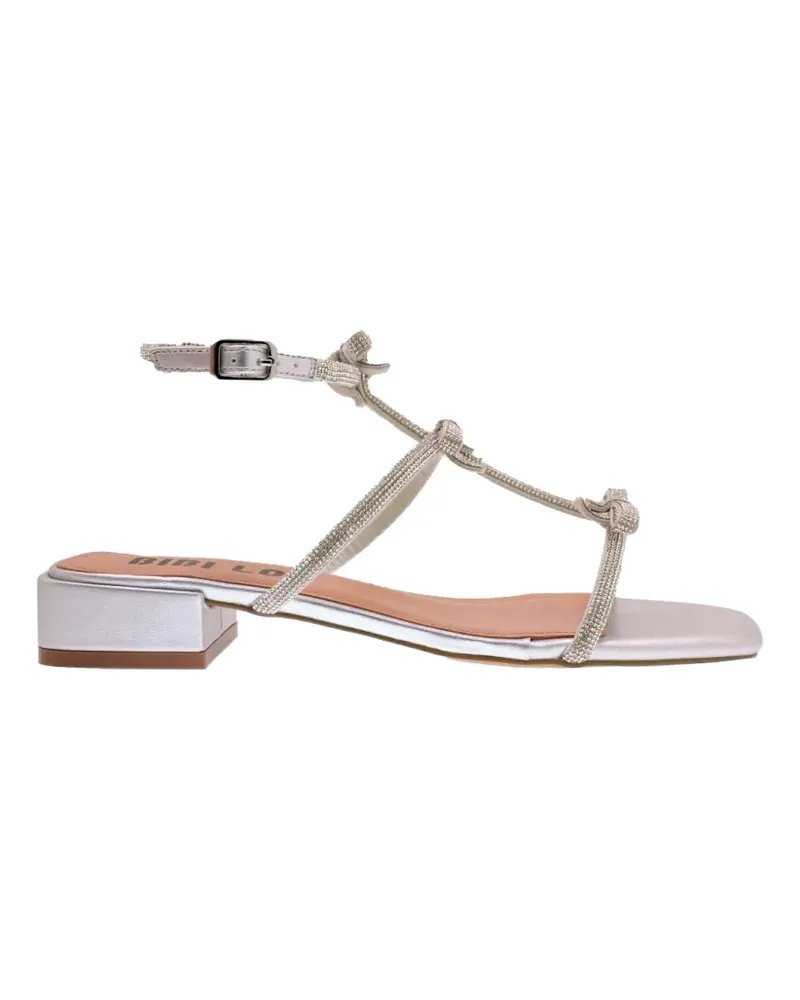 Bibi Lou Poline crystal-embellished bow sandals - Silber Silber