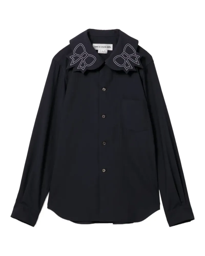 Comme des Garçons Hemd mit Schleifenstickerei - Blau Blau