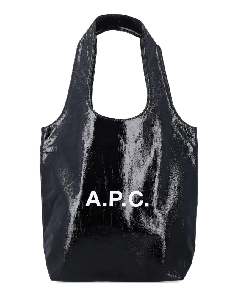 A.P.C. Ninon logo print tote bag - Schwarz Schwarz