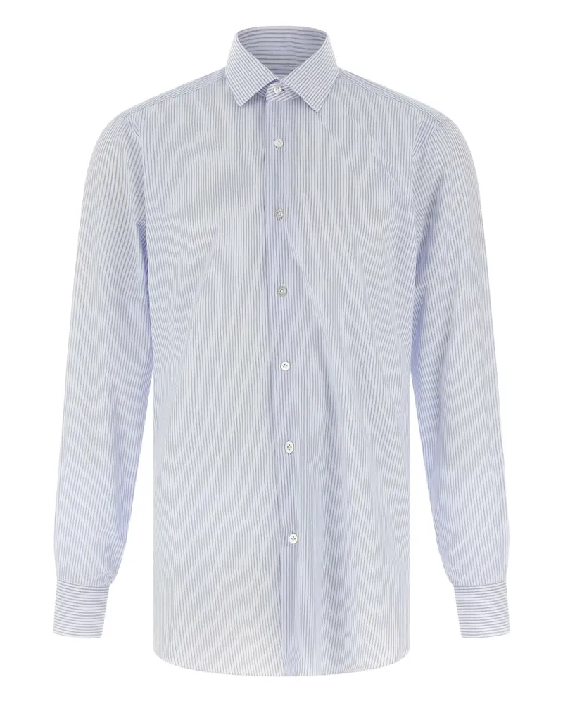 BARBA Gestreiftes Hemd - Blau Blau