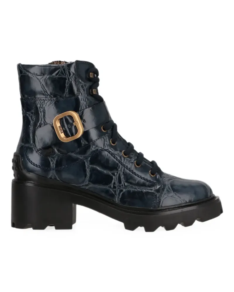 TOD'S crocodile-effect ankle boots - Blau Blau