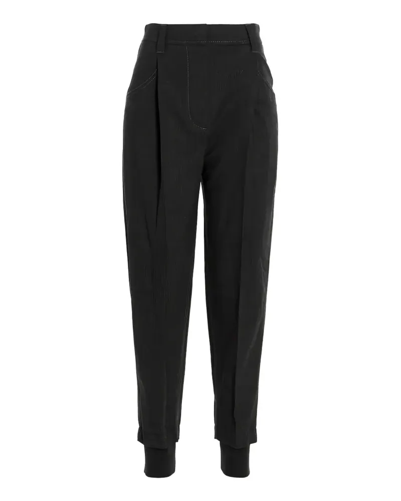 Brunello Cucinelli tapered-leg pleated trousers - Grau Grau