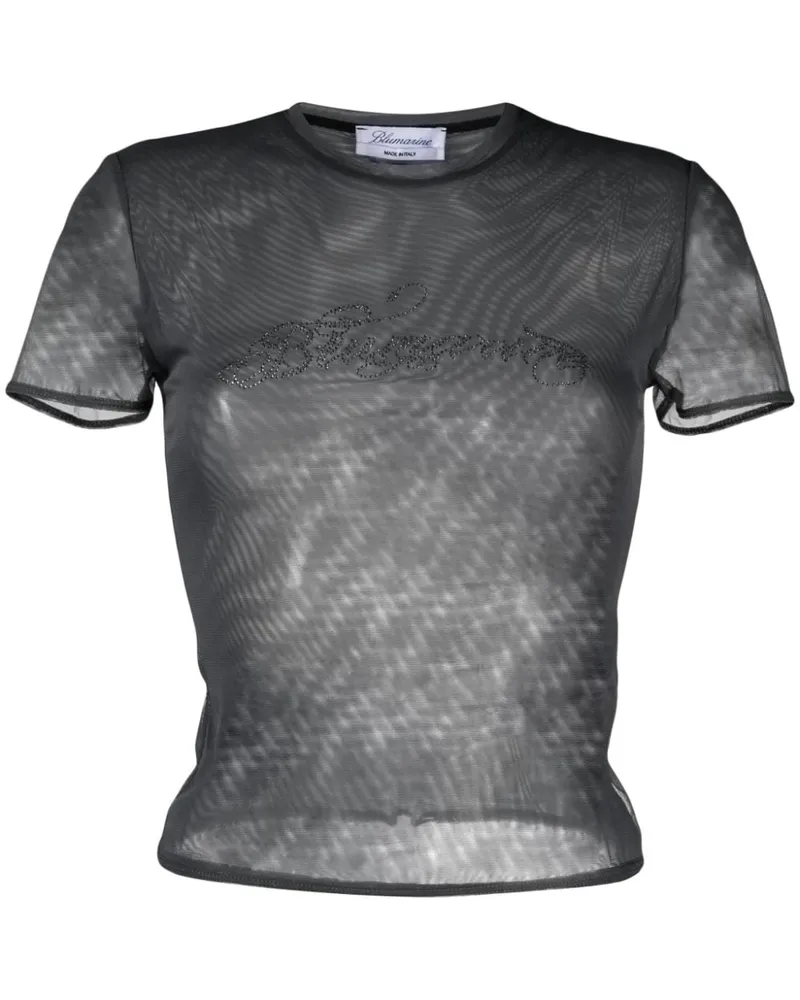 Blumarine T-Shirt mit Logo-Verzierung - Grau Grau