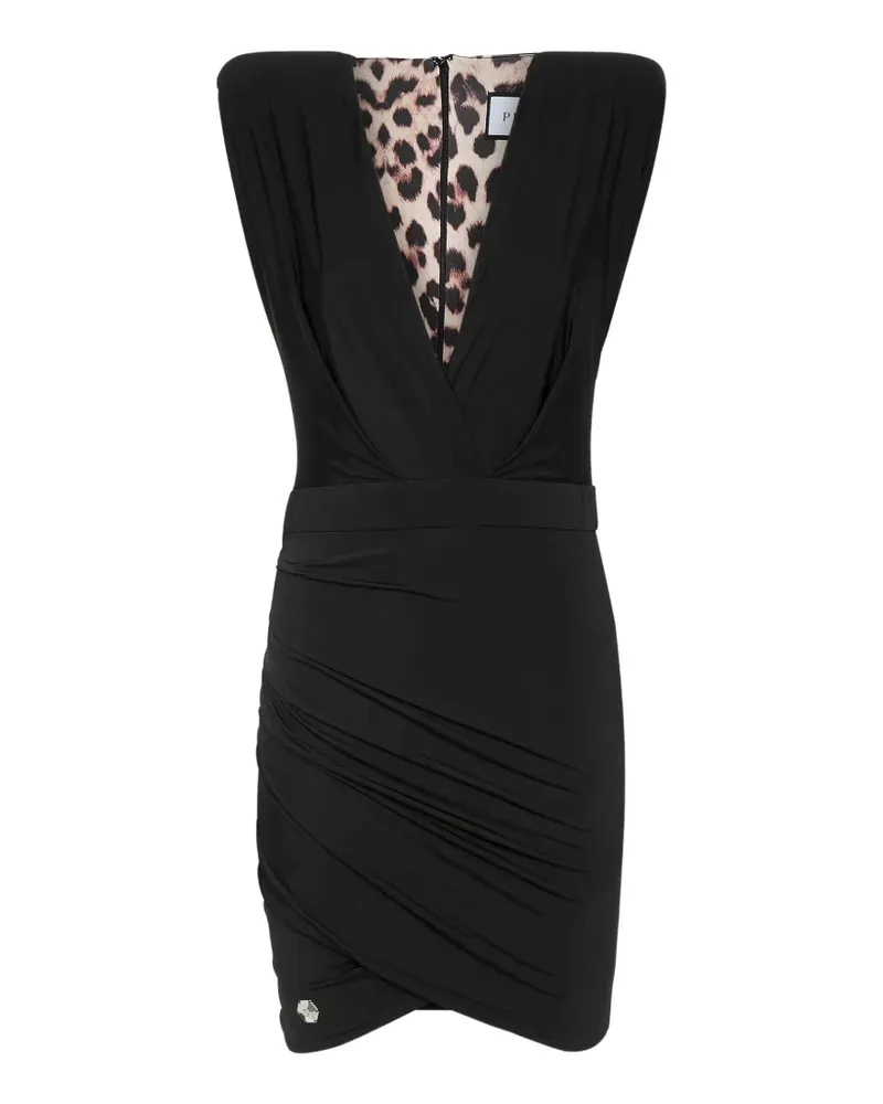 Philipp Plein V-neck mini dress - Schwarz Schwarz
