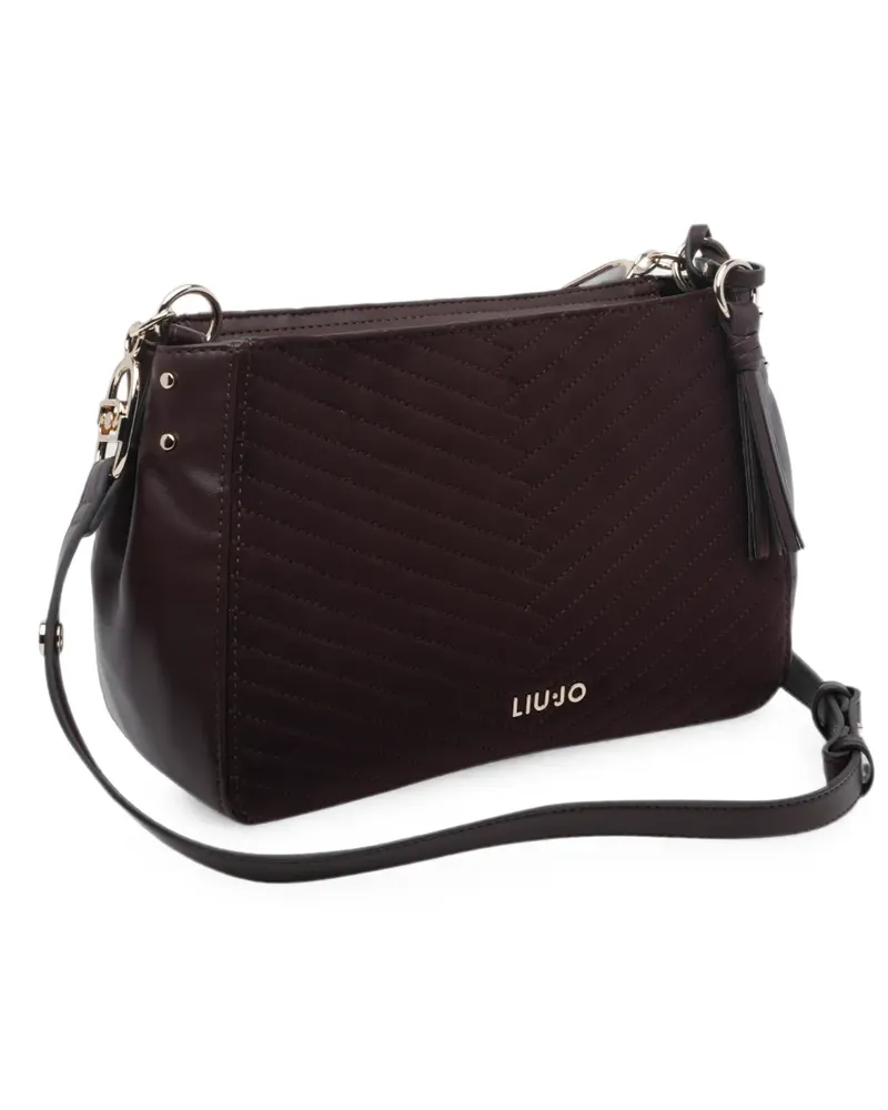 Liu Jo Schultertasche mit Chevron-Steppung und Quasten - Braun Braun
