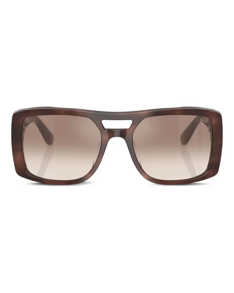 Brunello Cucinelli Sonnenbrille mit eckigem Gestell - Braun Braun