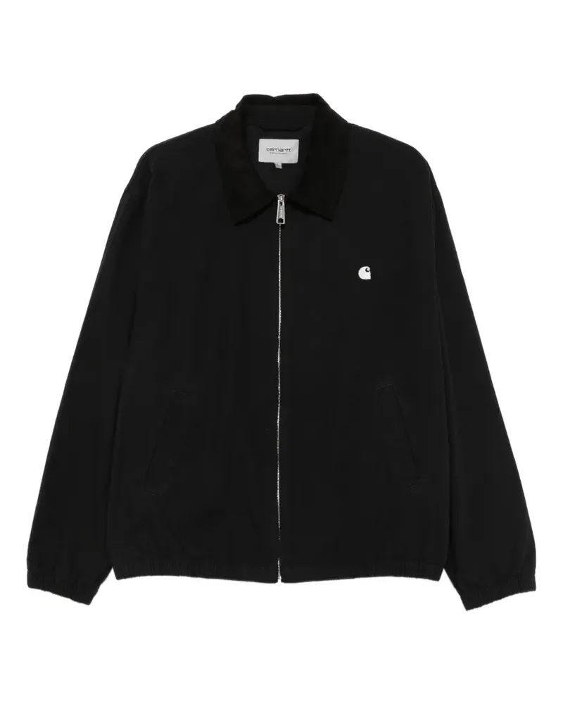 Carhartt WIP Madison logo-embroidered corduroy-collar zip-up ripstop cotton jacket - Schwarz Schwarz