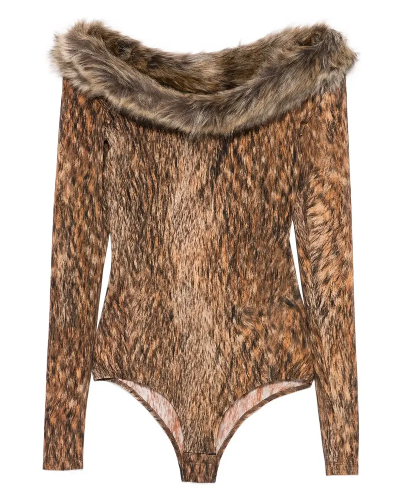 Maison Margiela Body mit Tiere-Print - Braun Braun