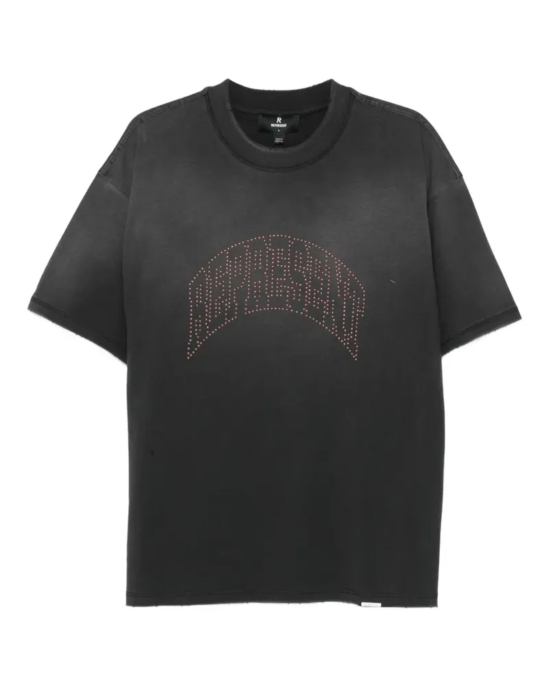 REPRESENT T-Shirt mit Nieten-Logo - Schwarz Schwarz
