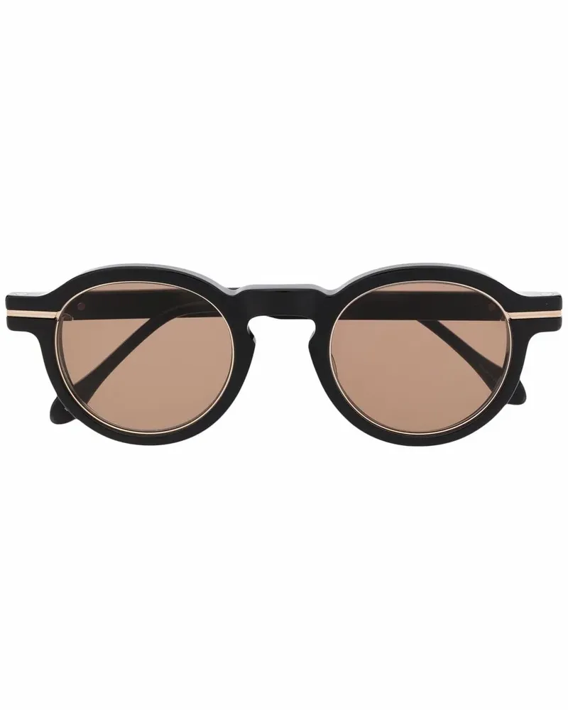 MATSUDA Sonnenbrille mit rundem Gestell - Schwarz Schwarz