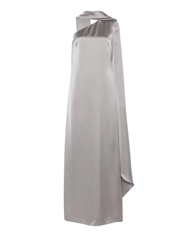 Solace London Newman One-Shoulder-Cape-Maxikleid - Silber Silber