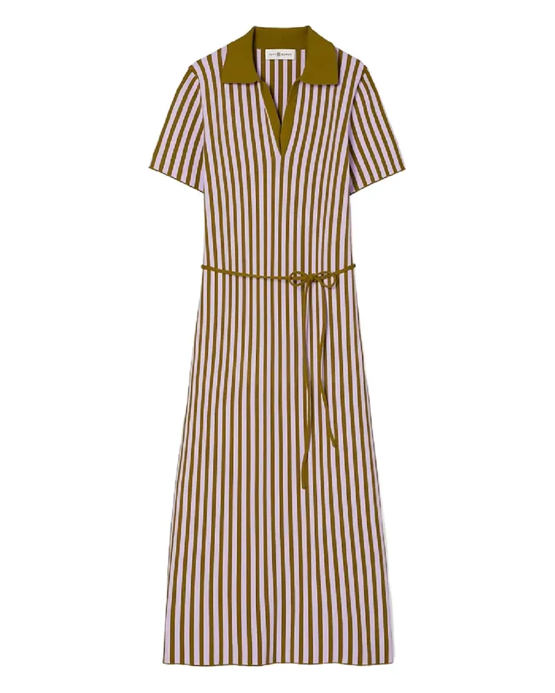 Tory Burch striped collared midi dress - Braun Braun