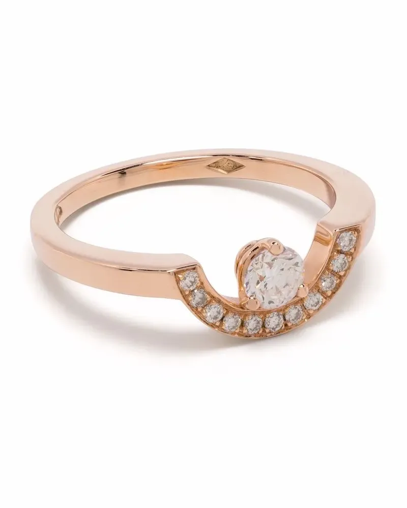 Loyal.e Paris Intrépide Ring aus recyceltem 18kt Rotgold mit Diamantenpavé - Rosa Rosa