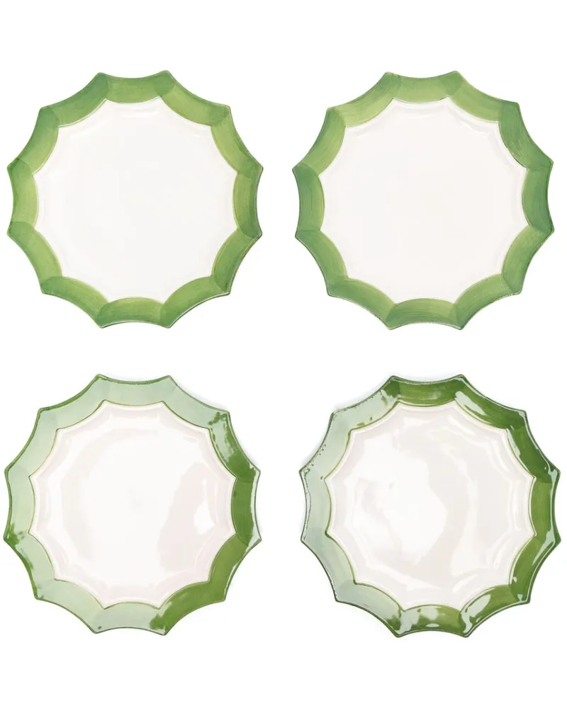 Les-Ottomans Stars Teller (4er-Set) - Weiß Weiß