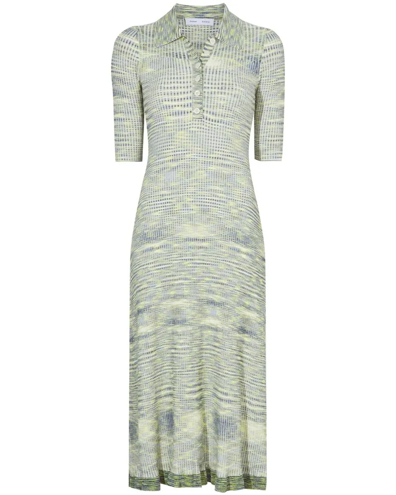Proenza Schouler Space Dye Poloshirtkleid aus geripptem Strick - Blau Blau