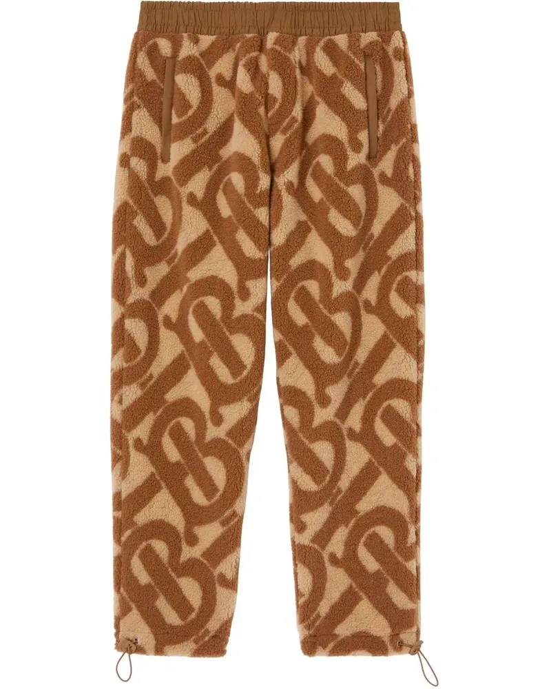 Burberry Fleece-Jogginghose mit Monogramm - Nude Nude