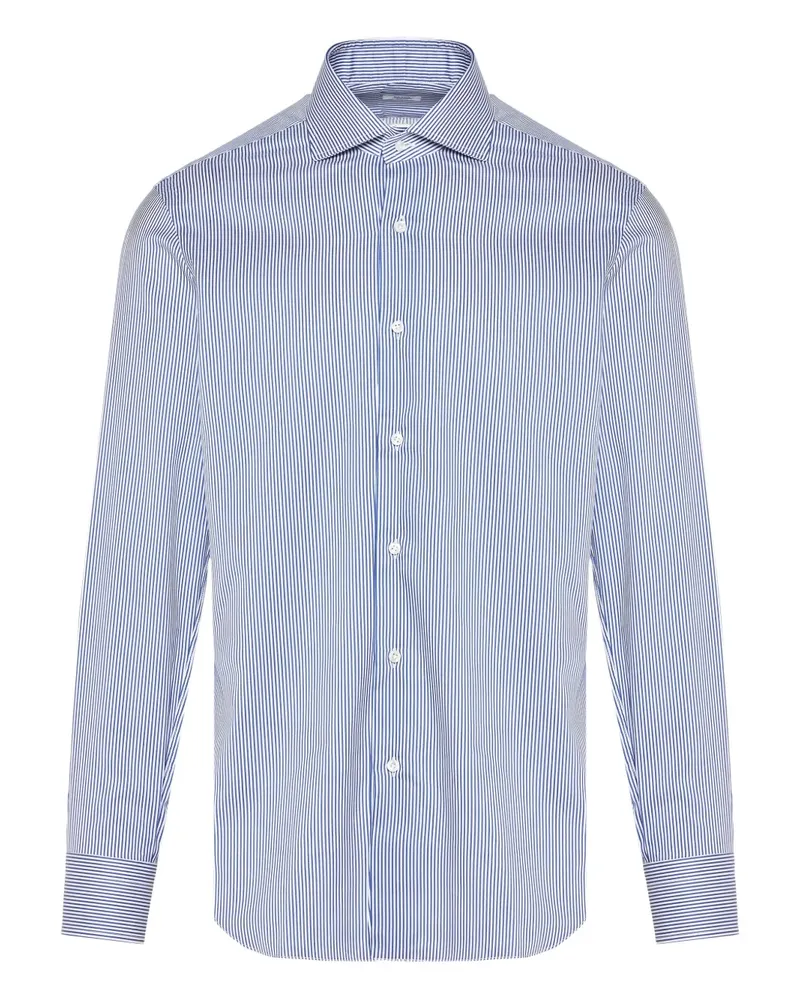 BARBA pinstripe shirt - Blau Blau