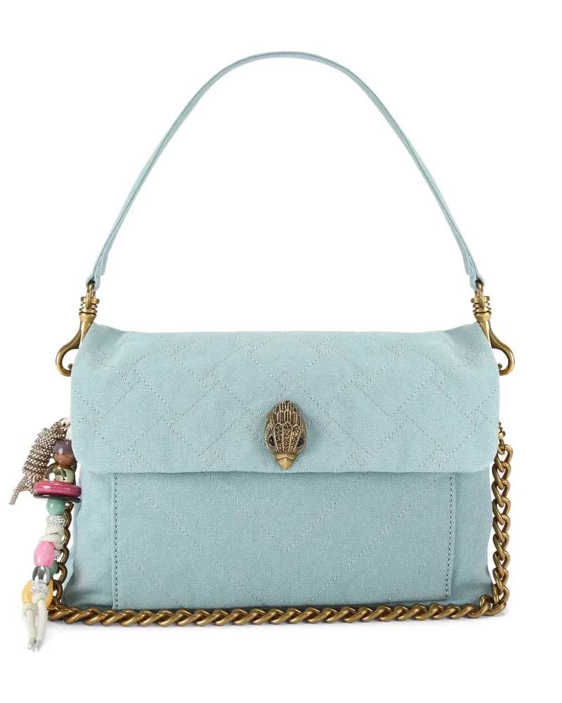 Kurt Geiger Gesteppte Celia Canvas-Schultertasche - Blau Blau