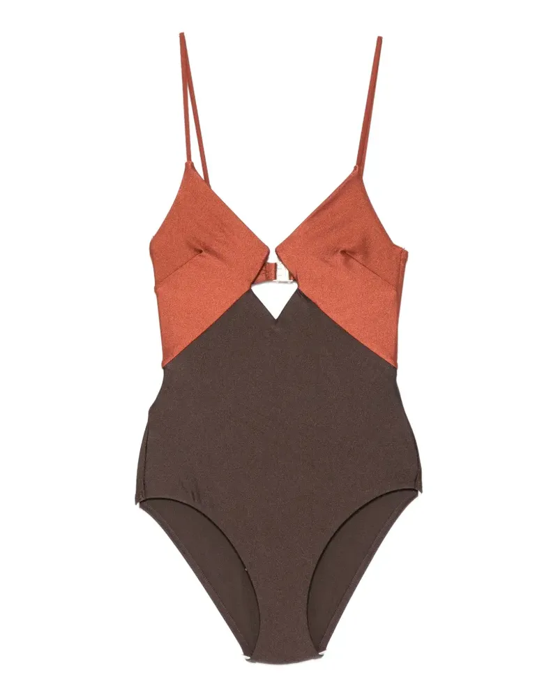 Zimmermann Aster cut-out swimsuit - Braun Braun