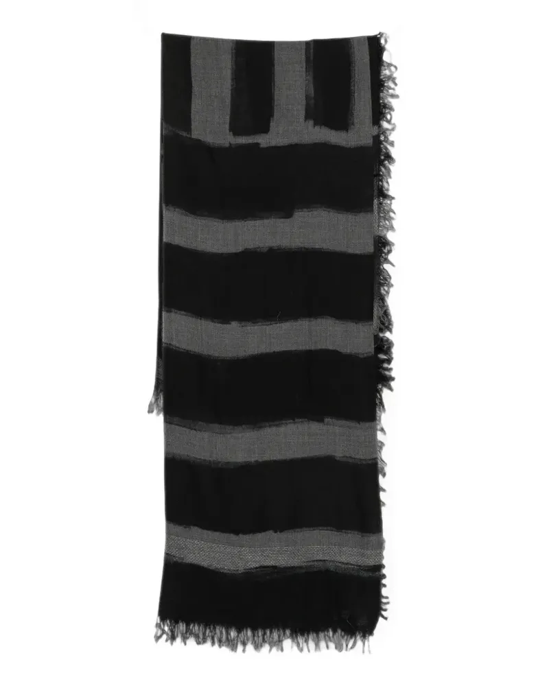 Faliero Sarti striped frayed scarf - Schwarz Schwarz