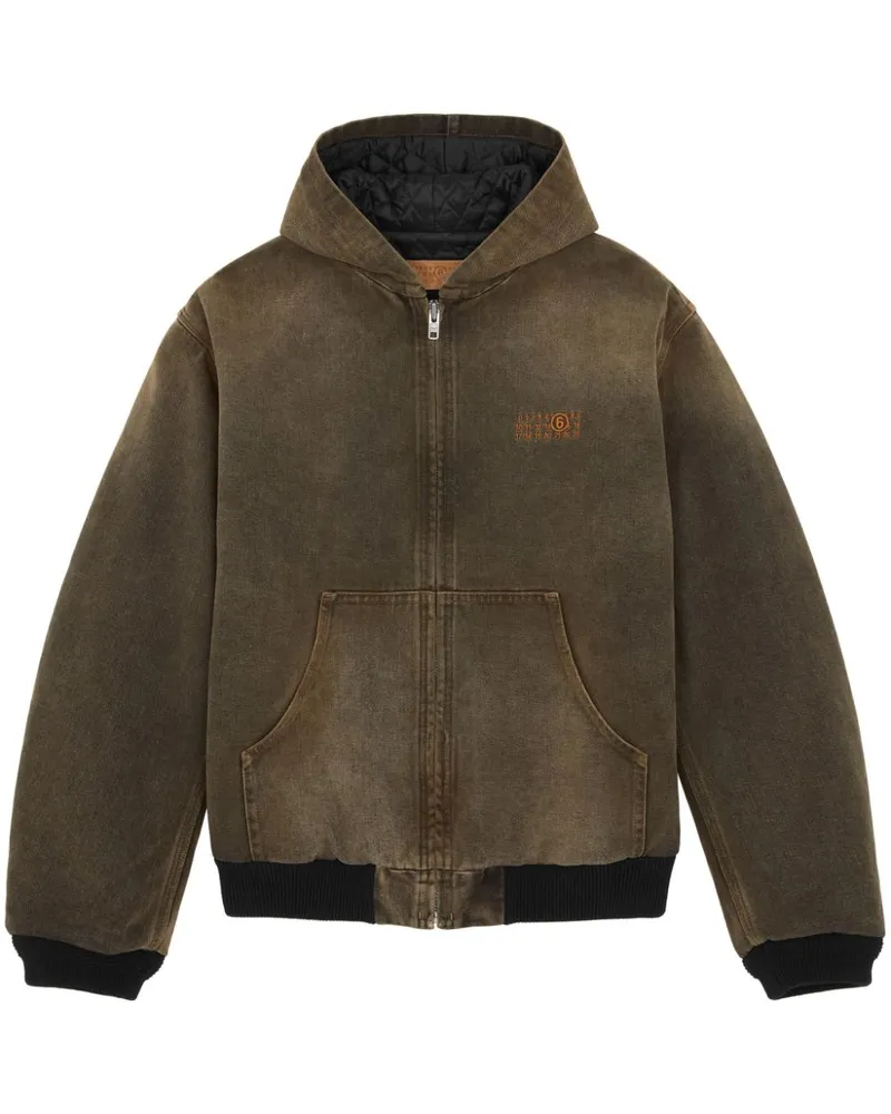 Maison Margiela Jeansjacke mit Kapuze - Grün Grün