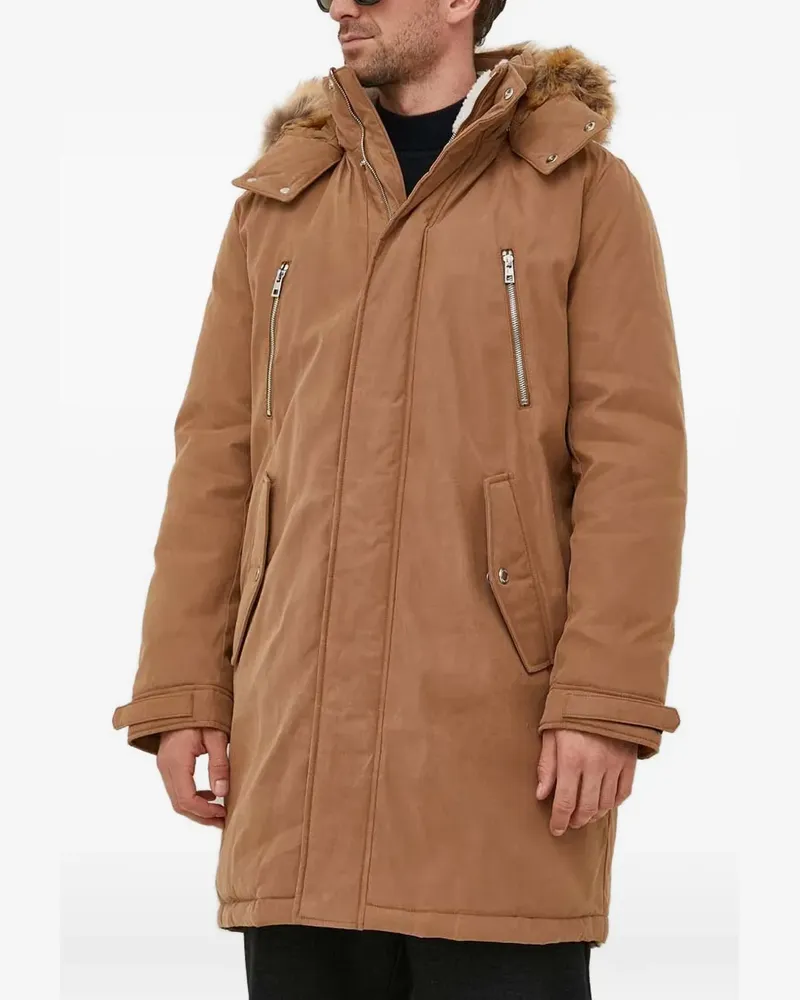 Michael Kors Gewebter Parka mit Faux Fur - Braun Braun