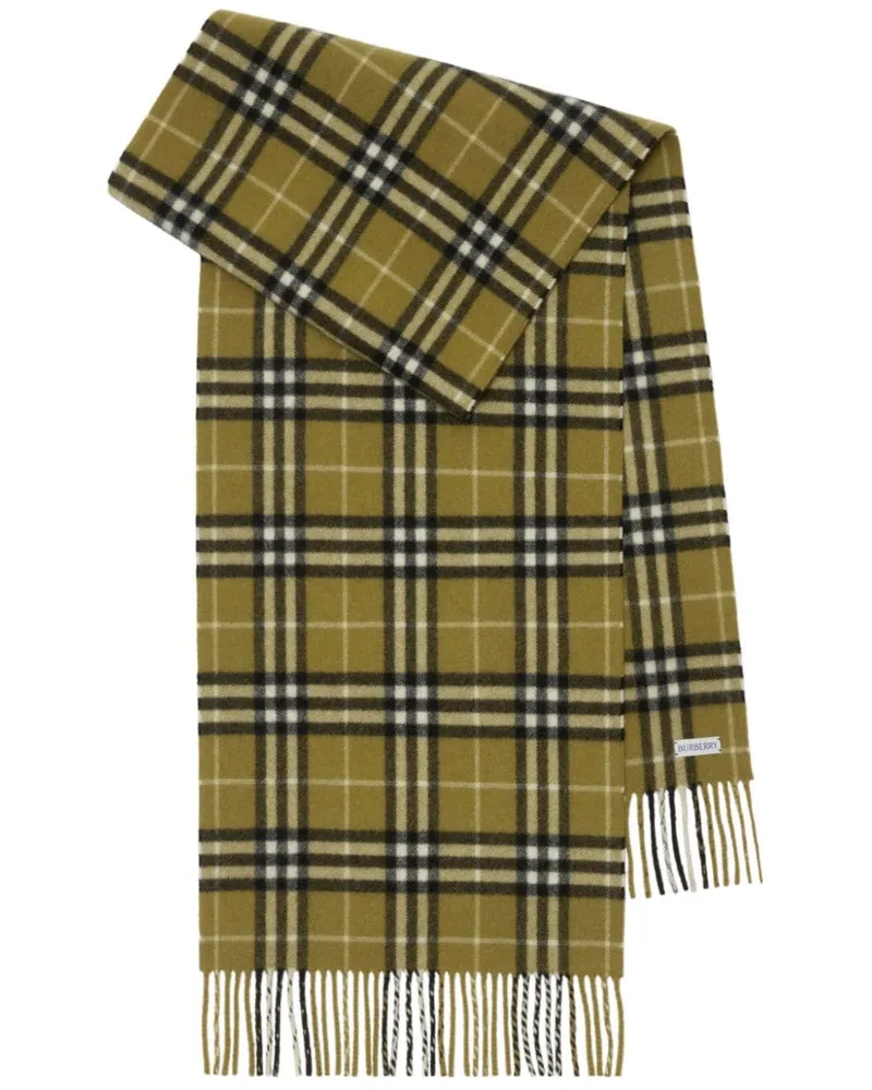 Burberry Karierter Schal aus Kaschmir - Grün Grün