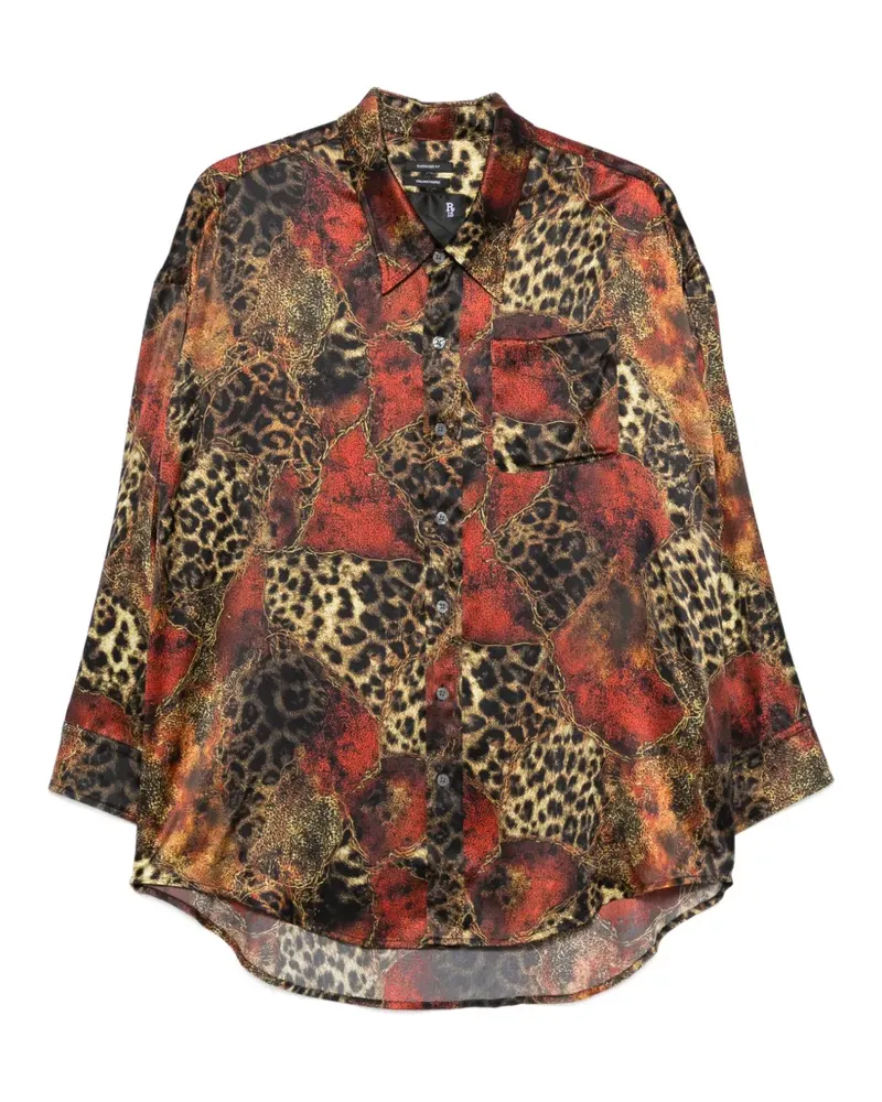 R13 leopard-print button-down shirt - Rot Rot