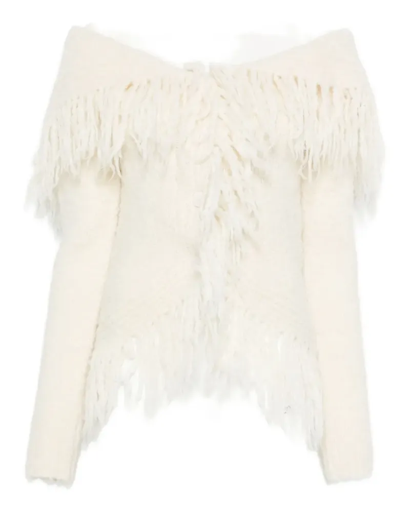 Cult Gaia Michelle fringed cardigan - Nude Nude