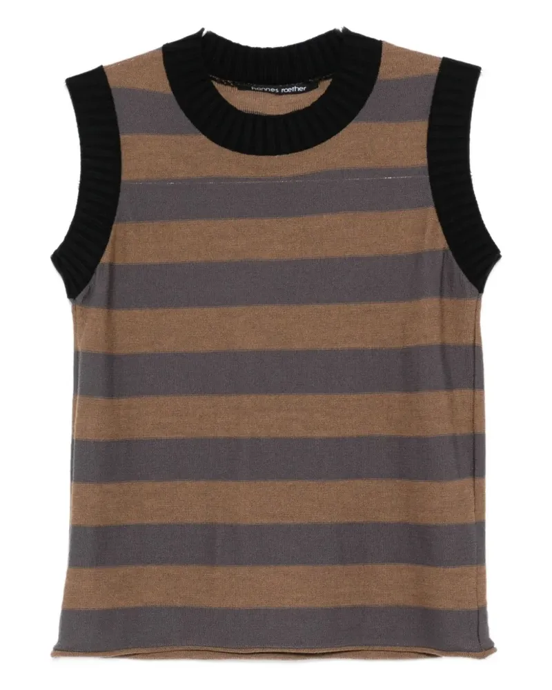 Hannes Roether striped sleeveless top - Braun Braun