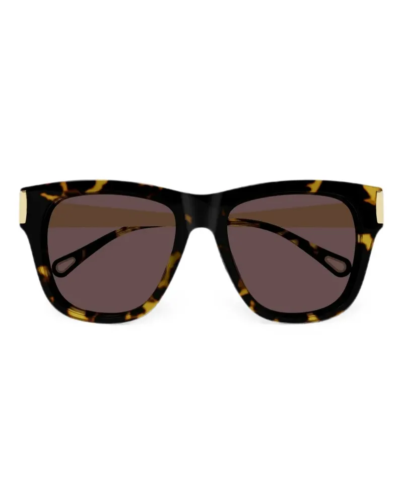 Chloé tortoiseshell-effect square-frame sunglasses - Braun Braun