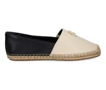 Espadrilles aus Leder mit Logo - Nude