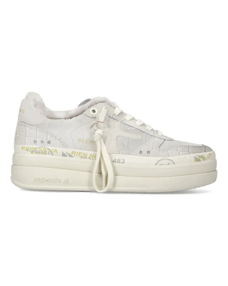 Premiata Micol croc-effect platform sneakers - Nude Nude