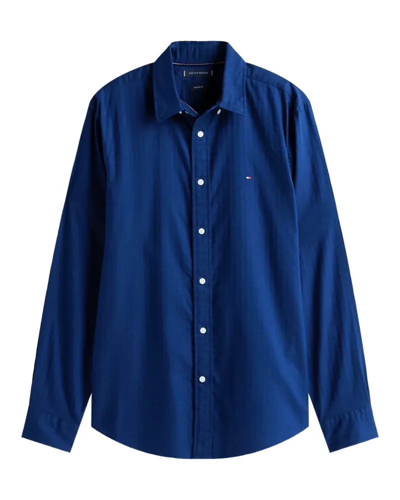 Tommy Hilfiger Hemd mit Dobby-Struktur - Blau Blau