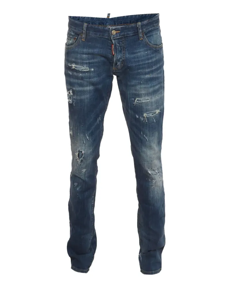 Dsquared2 paint-splatter distressed slim-fit jeans - Blau Blau