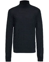 Emporio Armani Rollkragenpullover aus Logo-Jacquard Schwarz