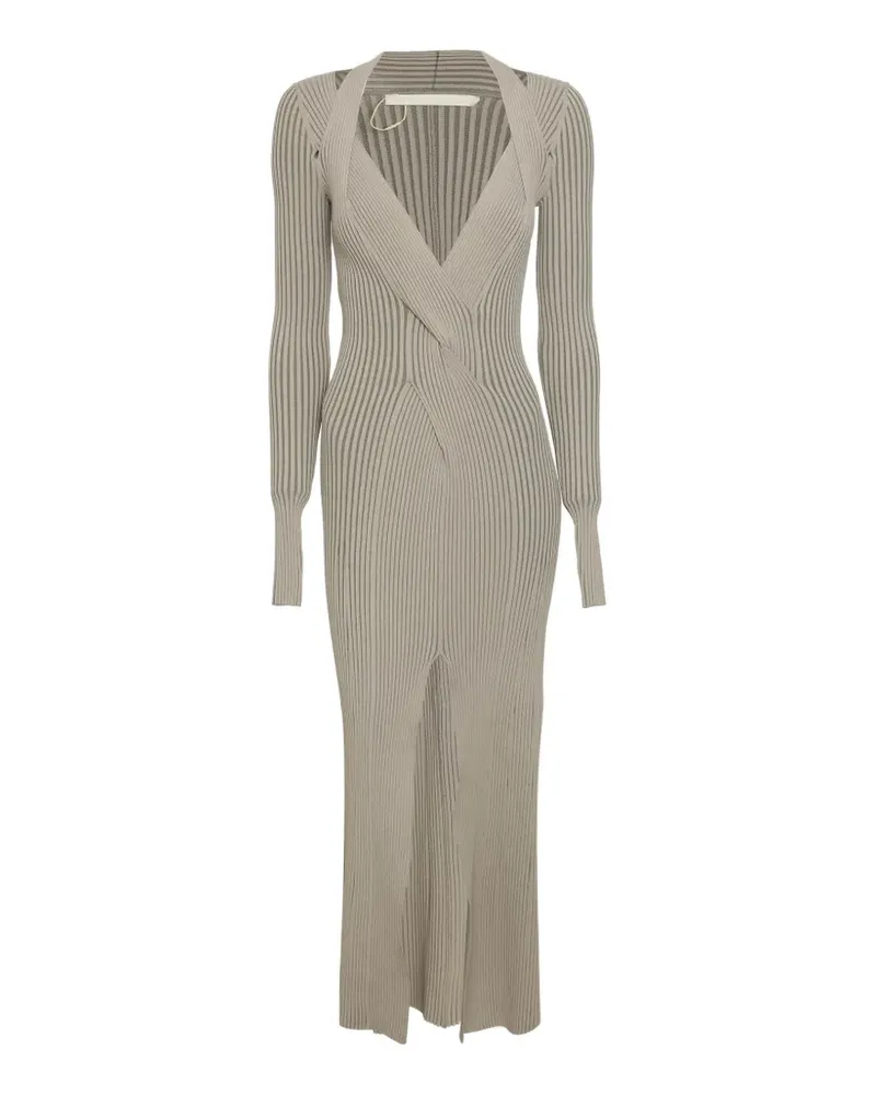 Dion Lee Geripptes Midikleid mit Twist-Detail - Grau Grau