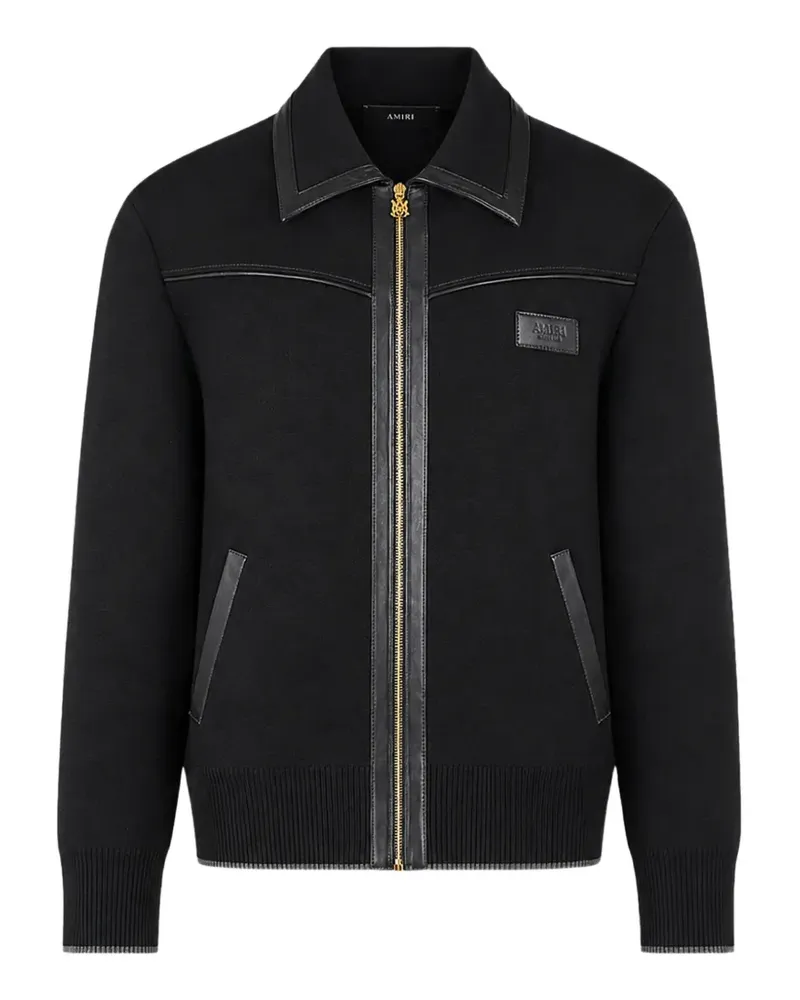 Amiri leather trim zipped blouson - Schwarz Schwarz