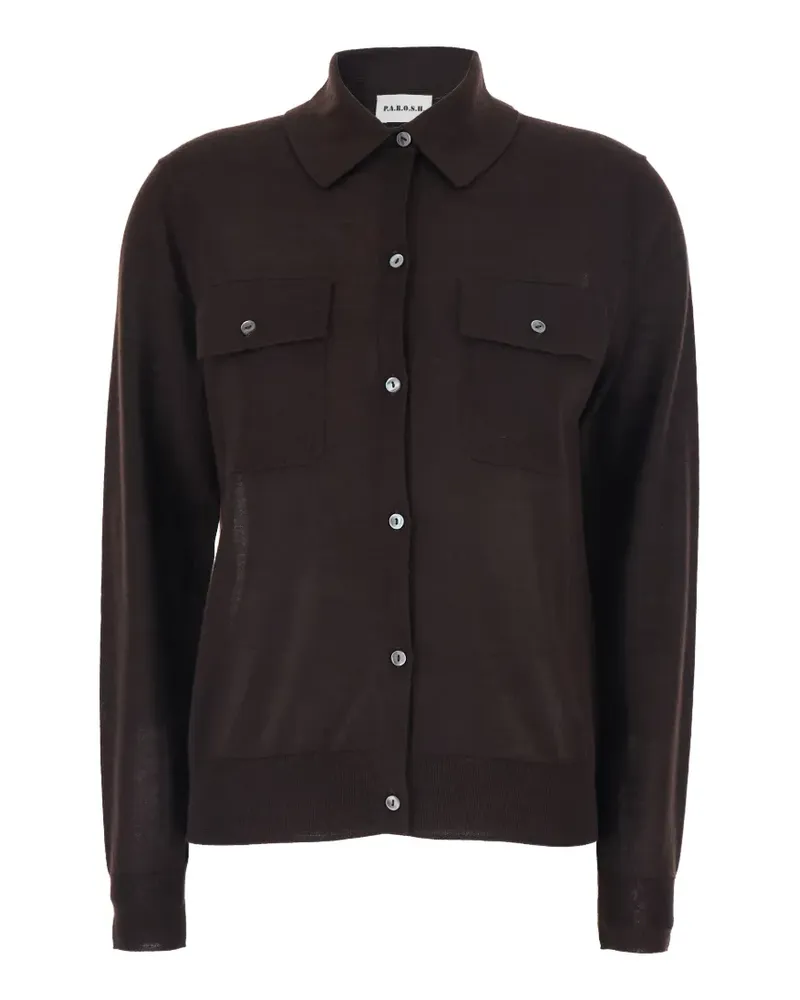 P.A.R.O.S.H. P.A.R.O H. Cardigan mit Brusttaschen - Braun Braun