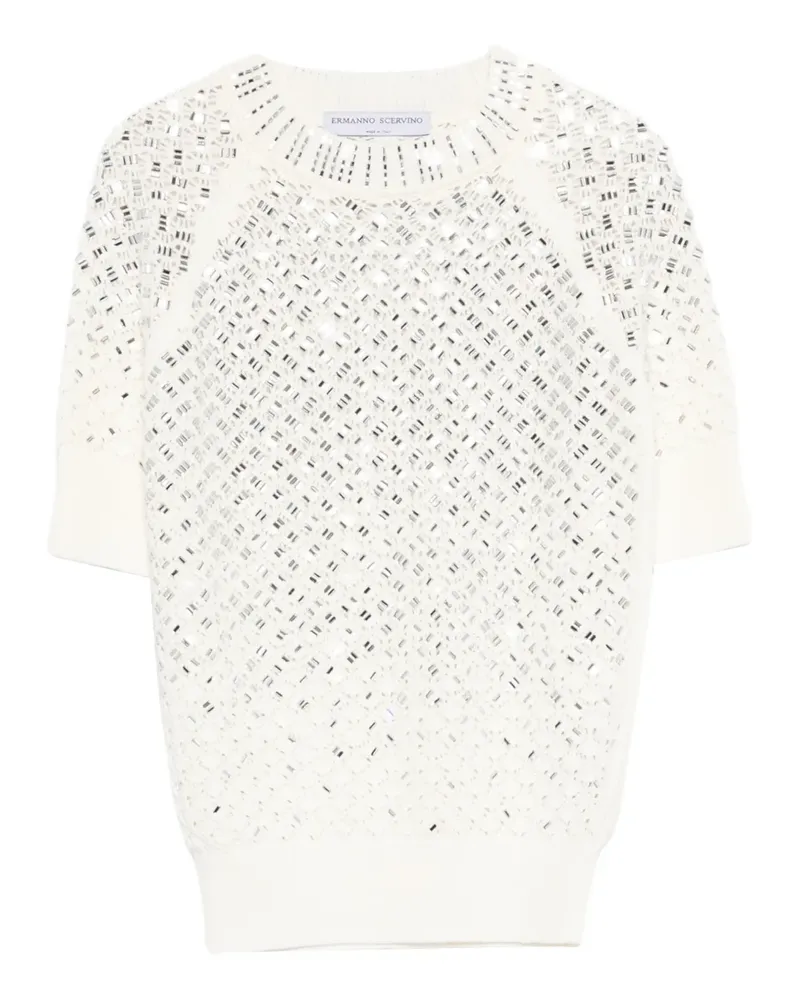 Ermanno Scervino crystal-embellishment T-shirt - Weiß Weiß