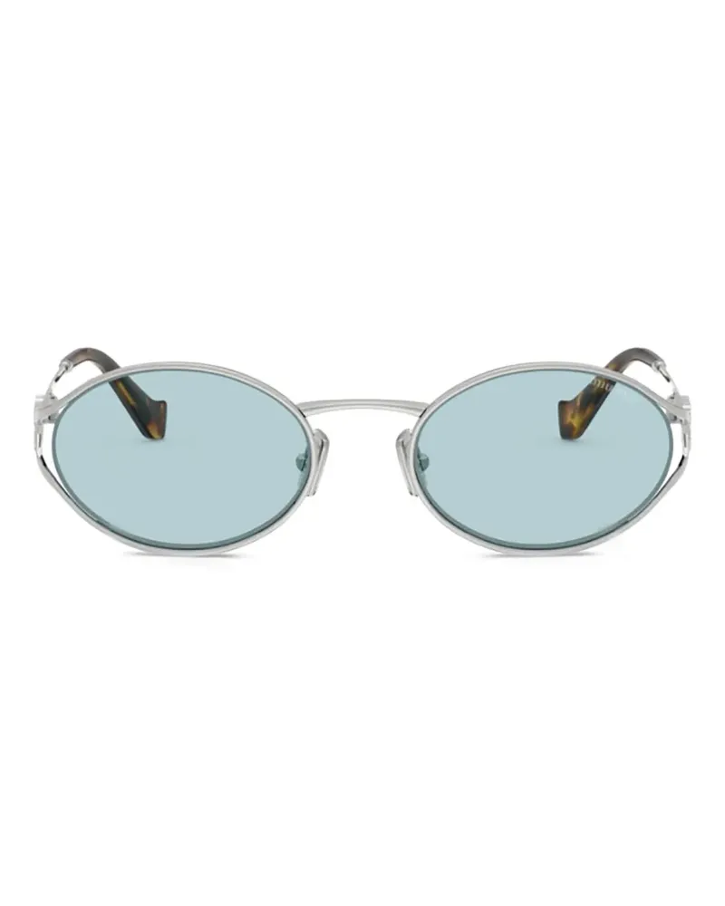 Miu Miu 52Ys Sole Sonnenbrille mit ovalem Gestell - Silber Silber