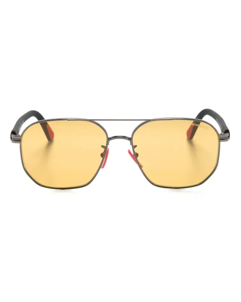 Moncler Geometrische Sonnenbrille mit Doppelsteg - Grau Grau
