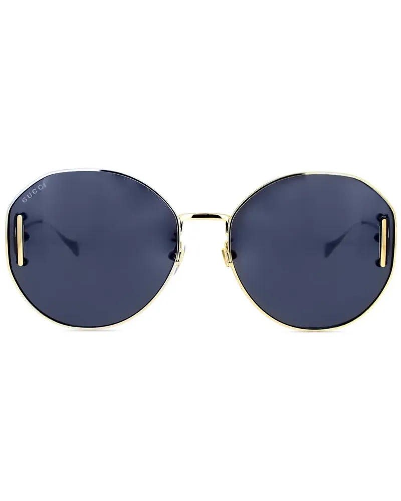 Gucci Sonnenbrille mit rundem Gestell - Gold Gold