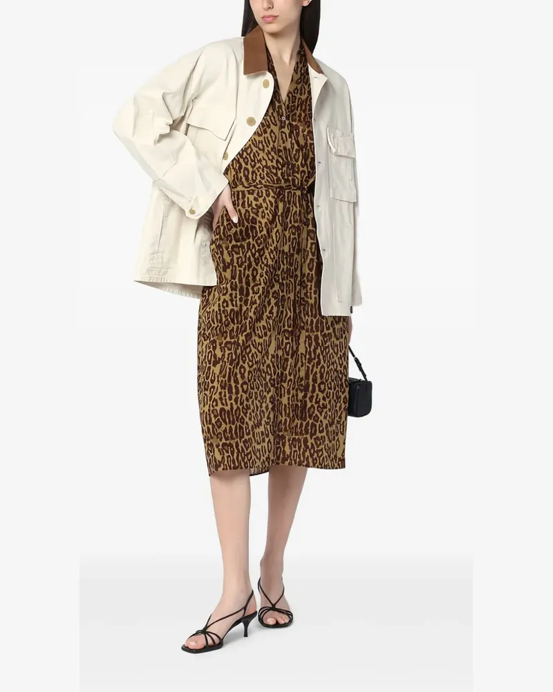 6397 Midikleid mit Leoparden-Print - Braun Braun