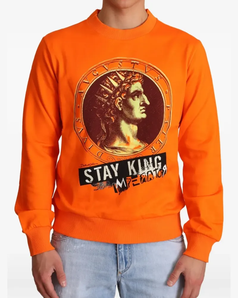 Dolce & Gabbana Sweatshirt mit grafischem Print - Orange Orange