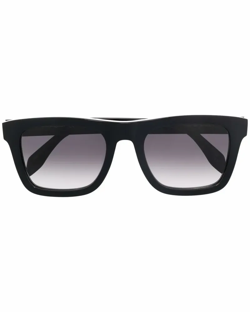 Alexander McQueen Eckige Sonnenbrille - Schwarz Schwarz