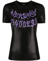 Versace T-Shirt mit Logo-Print Schwarz